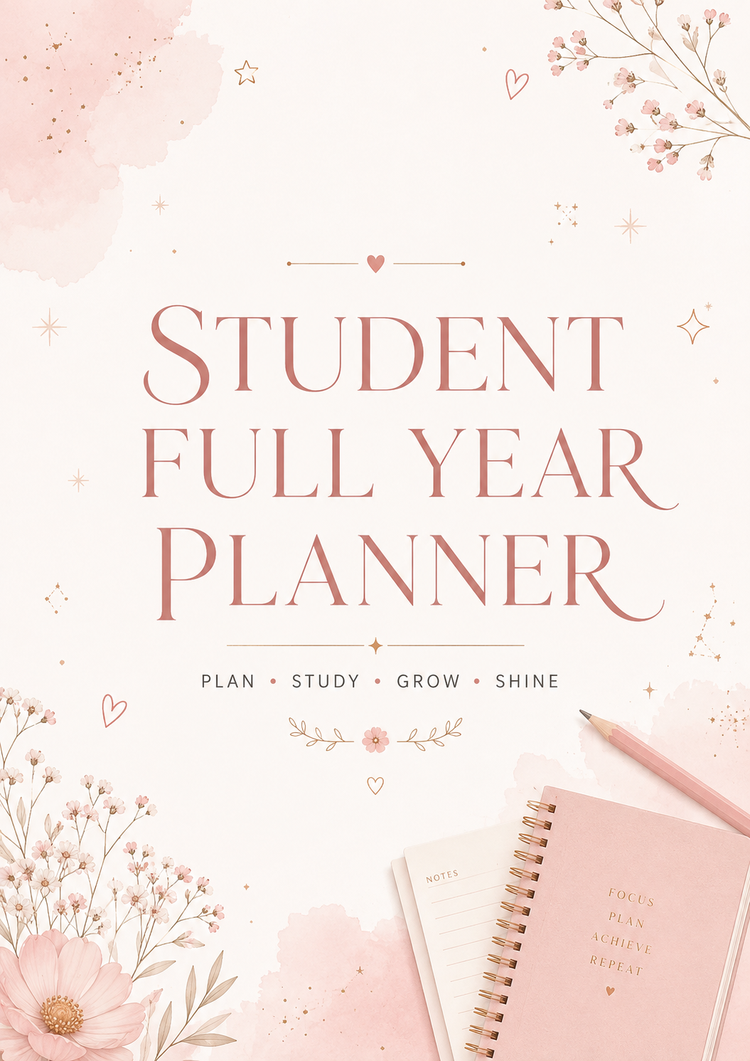 Student Full Year Planner for the whole academic year