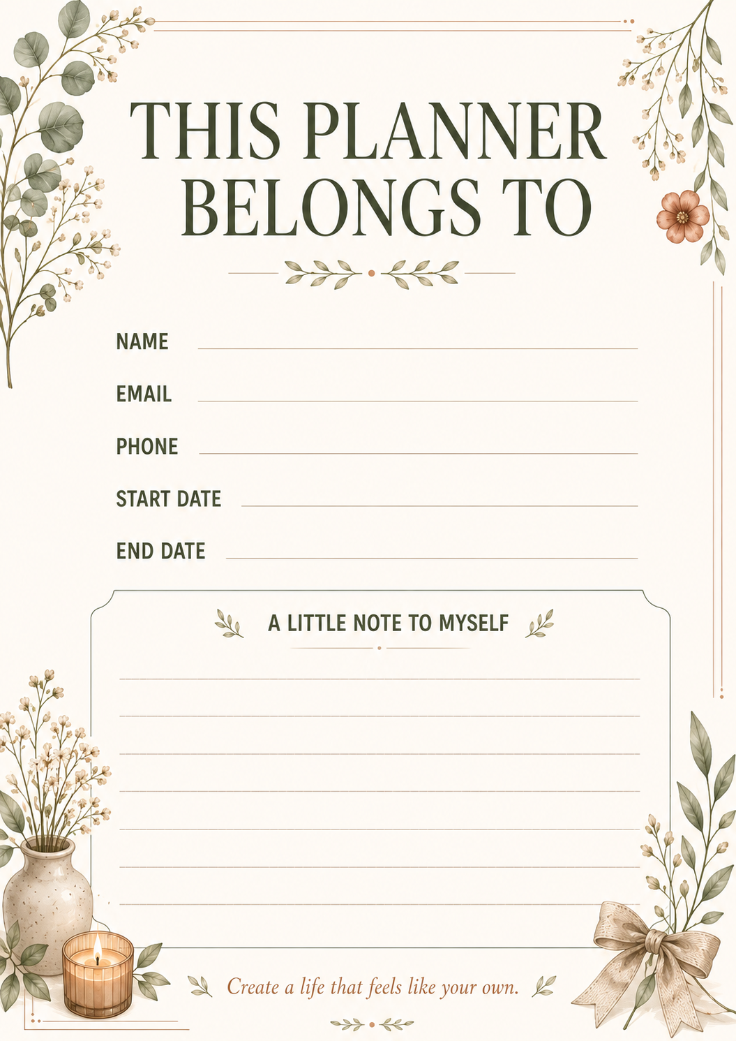 My Life Planner daily routine and self-care